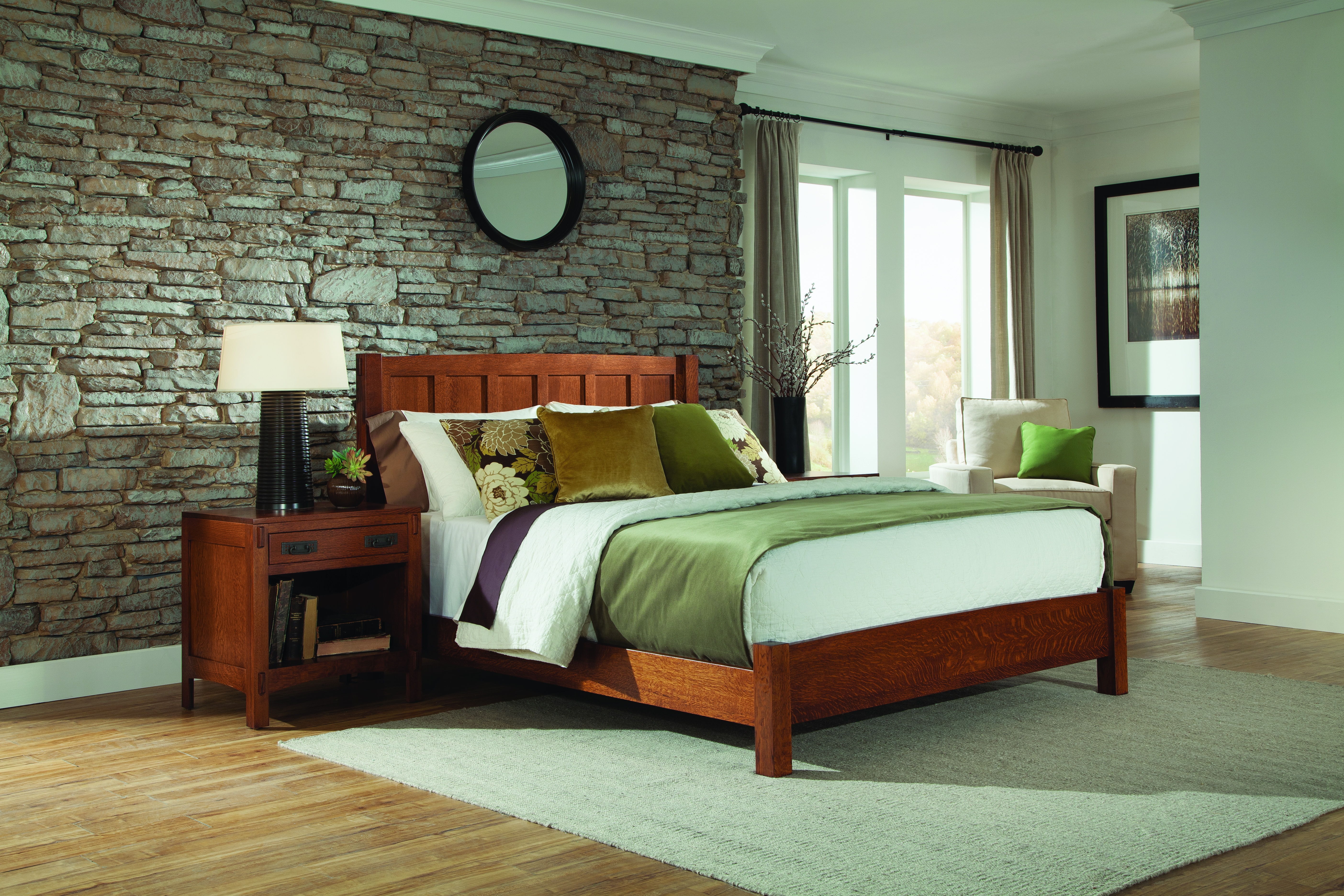 Palettes By Winesburg American Craftsman Panel Bed With High