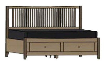 Atwood Spindle Bed with Drawers on End