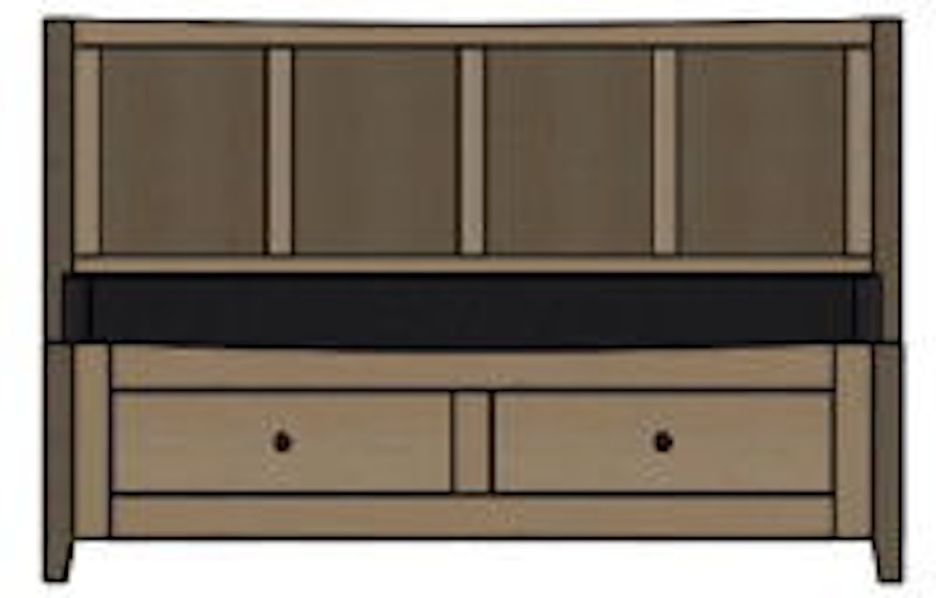 Palettes By Winesburg Bedroom Panel Bed With Drawers On End