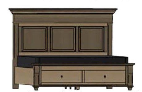 MAVIN Bedroom Bartletts Island Panel Bed with Drawers on End BAR13175
