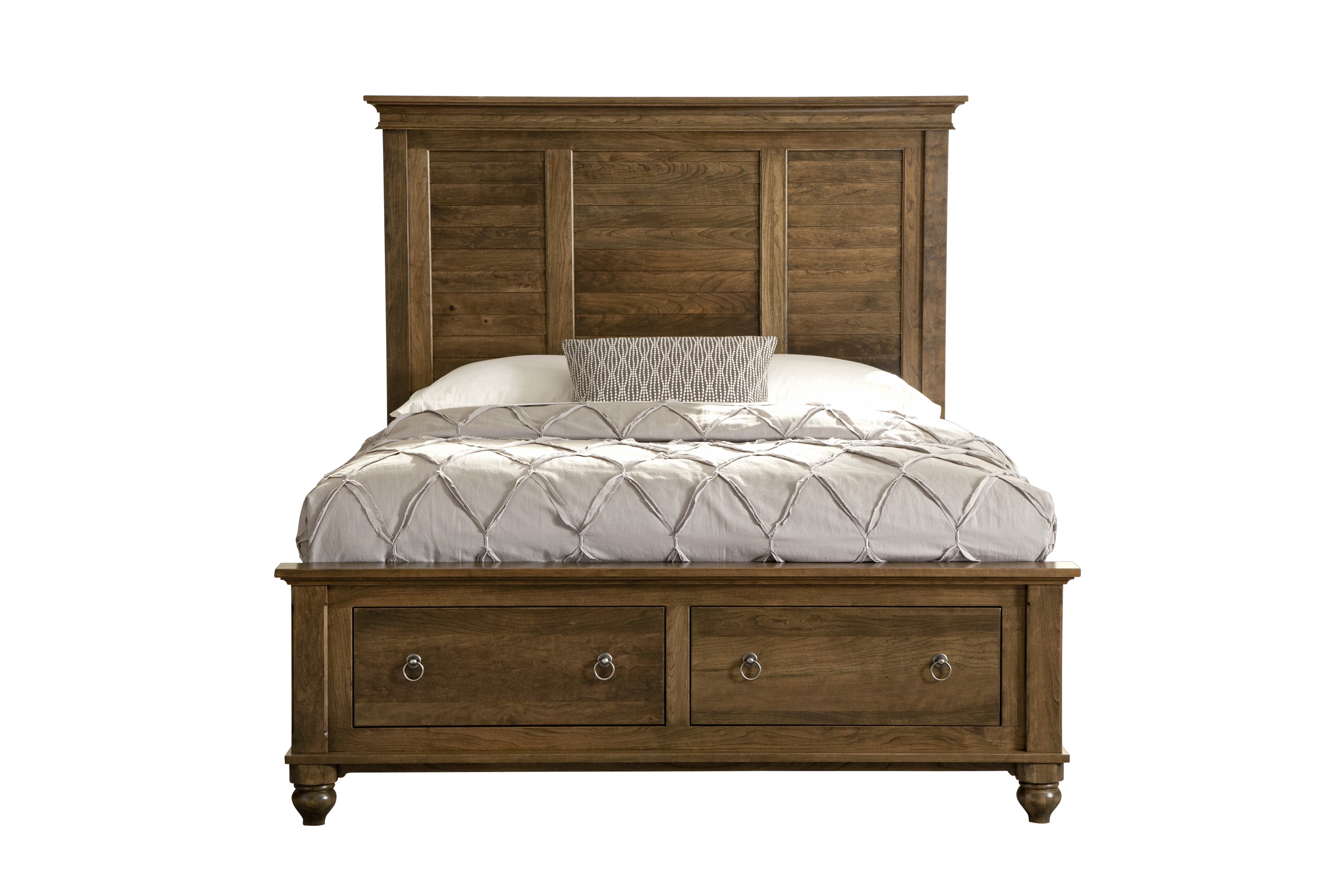 MAVIN Bedroom Charleston Louver Panel Bed with Low Footboard