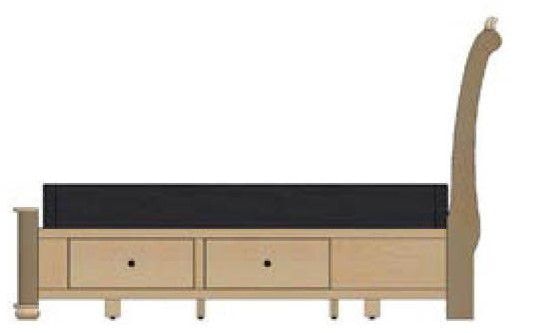Kingsport Upholstered Bed with Both Side Drawers