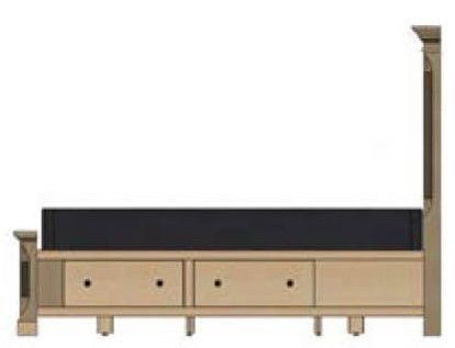 Panel Bed With Right Side Drawers Pwglmw11443
