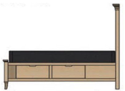Tribeca Panel Bed with Right Side Drawers