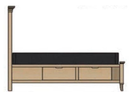 Tribeca Panel Bed with Left Side Drawers