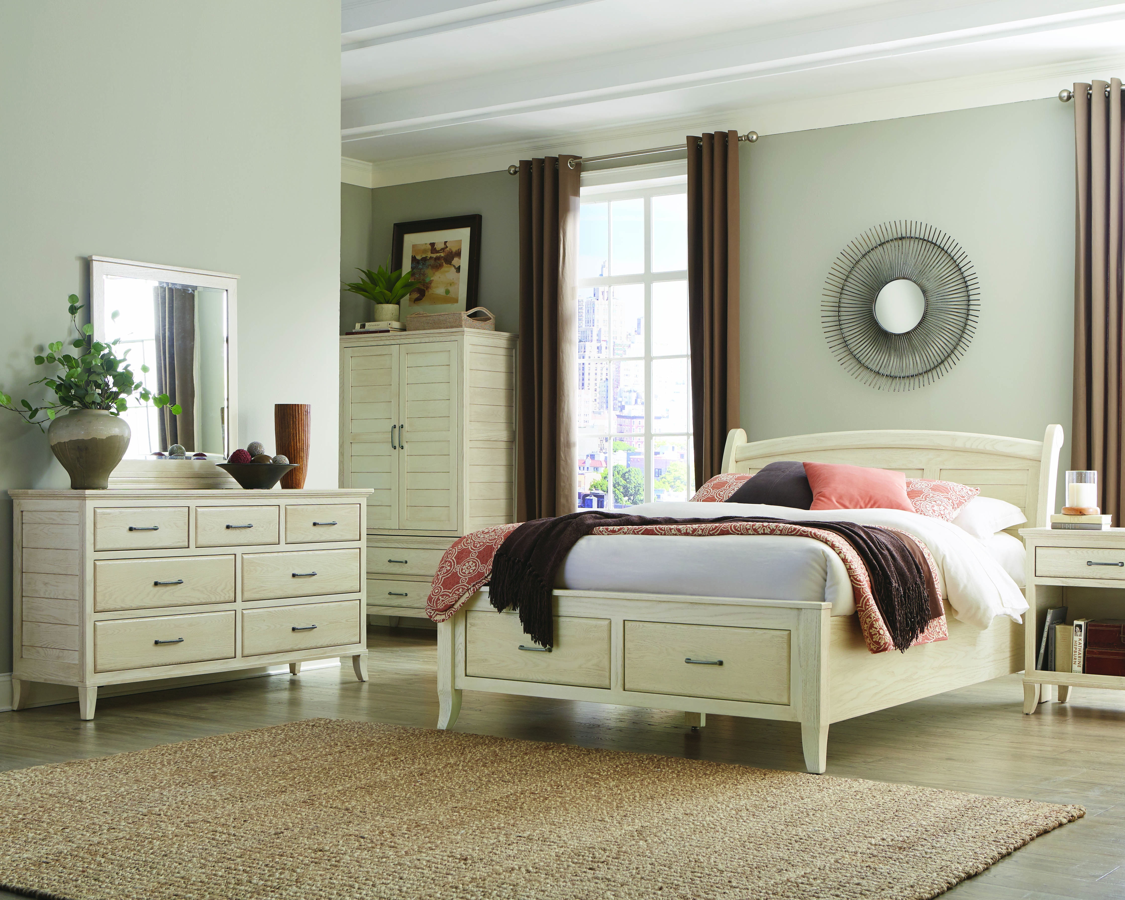 MAVIN Bedroom Arch Panel Bed with Both Side Drawers Tribeca Arch Panel