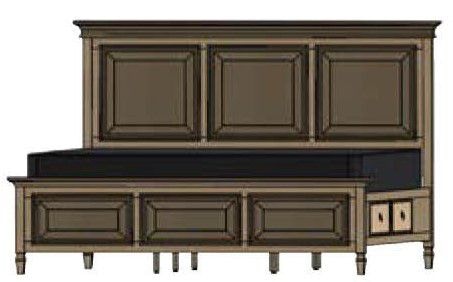 Vineyard Haven Panel Bed with Right Side Drawers