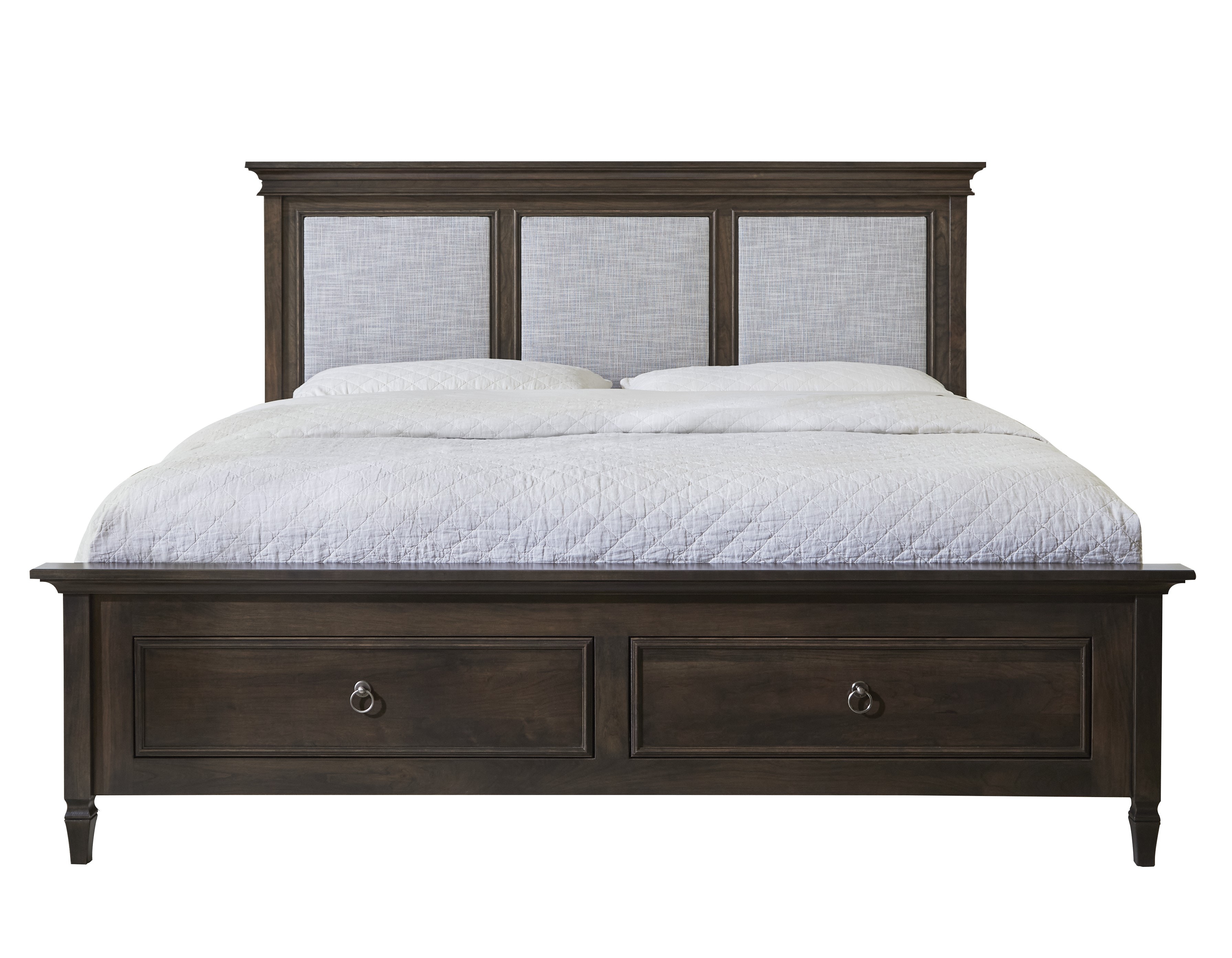 MAVIN Bedroom Upholstered Bed with Both Side Drawers Vineyard Haven