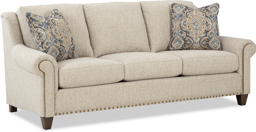 Smith Brothers plaid three cushion sofa, 72 and matching side
