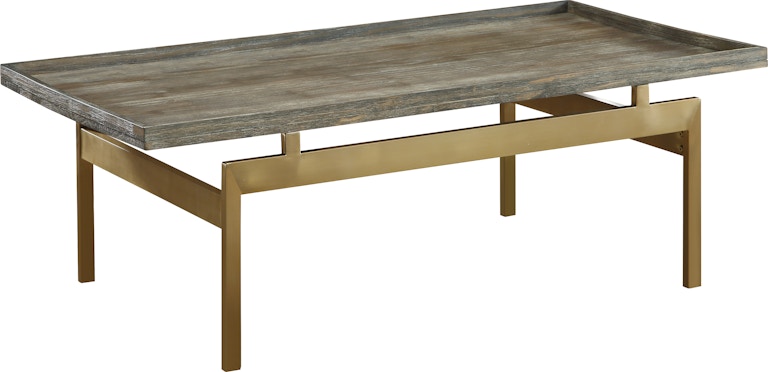 Coast2Coast Home Biscayne Garrett Rustic Cocktail Coffee Table with Metal Base 13638