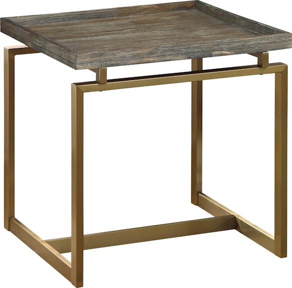 Coast2Coast Home Biscayne Garrett Rustic Accent Side End Table with Metal Base 13639