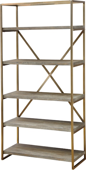 Coast2Coast Home Brady Rustic 6 Shelf Bookcase with Metal Frame Sides 13641 13641