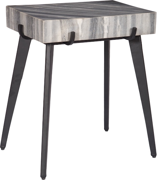 Coast2Coast Home Landon Modern Gray Marble Accent Side End Table with Black Legs 15240 15240