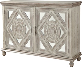Peyton 2 Door Credenza with Mirror Paneled Doors with Carved Detail Overlay22563Coast2Coast Home