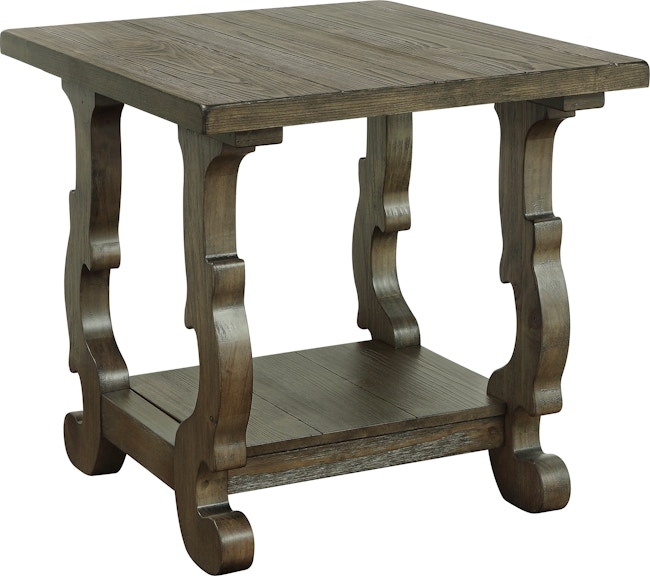 Coast2Coast Home Orchard Park Bryce Plank Style Top Accent Side End Table with Curved Legs 30427
