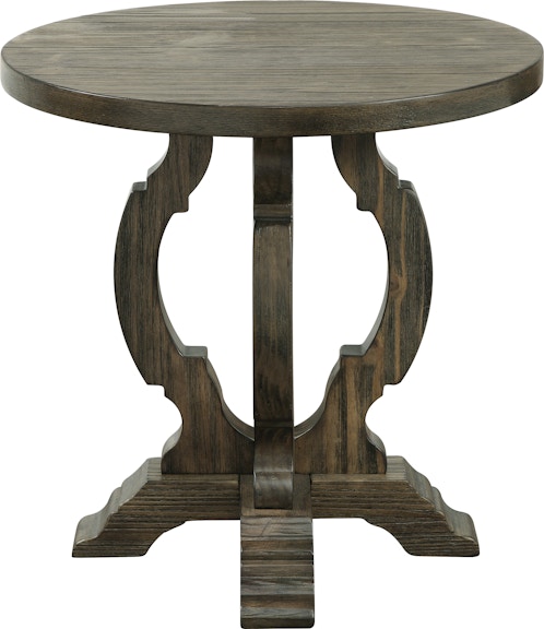Coast2Coast Home Orchard Park Bryce Round Plank Style Top Accent Side End Table with Curved Legs 30430