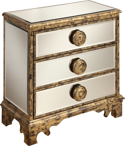 Coast2Coast Home Lusk 3 Drawer Console Chest with Beveled Mirrored Facings 32155 32155