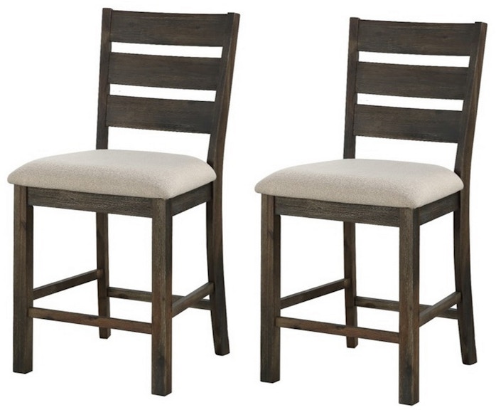 Coast2Coast Home Aspen Court Estes Counter Height Upholstered Slat Back Dining Side Chairs - Set of 2 40278