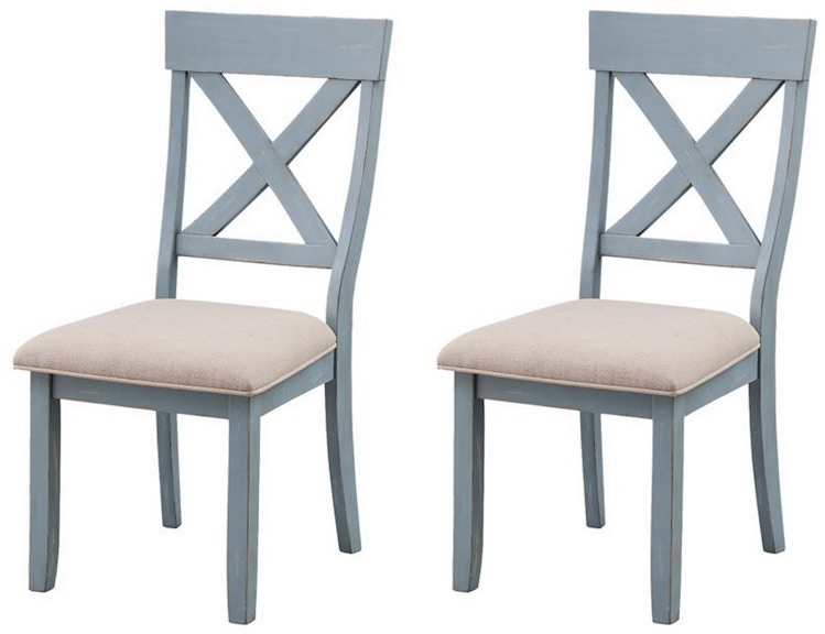 Coast2Coast Home Bar Harbor Wharf Crossed Back Upholstered Seat Dining Side Chairs - Set of 2 40298