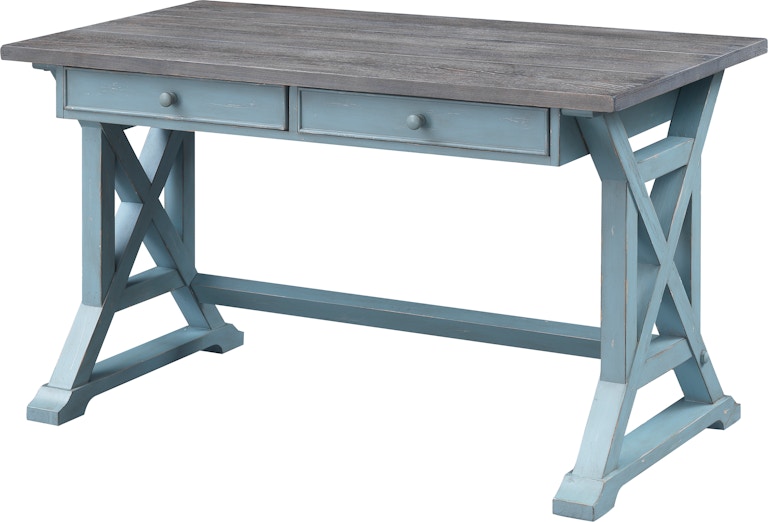 Coast2Coast Home Bar Harbor Myrtle 2 Drawer Writing Desk with Plank Style Top and Trestle Base 40305