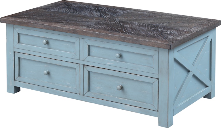 Coast2Coast Home Bar Harbor Wharf 2 Drawer Lift Top Cocktail Coffee Table with Book Match Top Design 40306