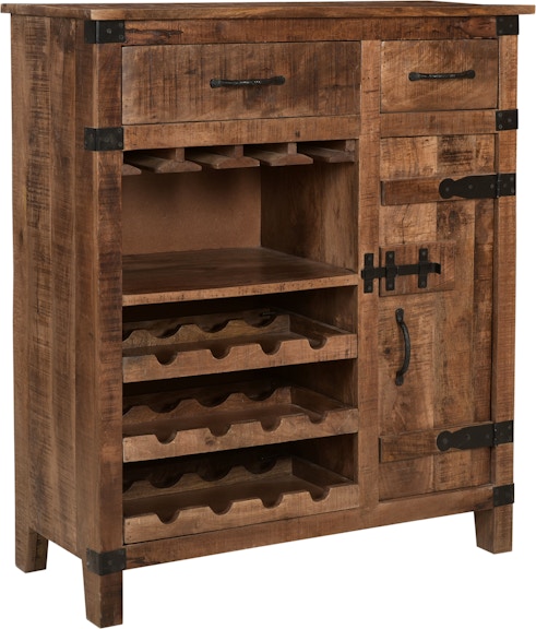 Coast2Coast Home Littleton Solid Wood One Door 2 Drawer Sideboard Credenza Wine Cabinet 44620