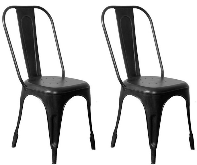 Coast2Coast Home Deacon Industrial Slat Back Metal Side Chairs - Set of 2 46807