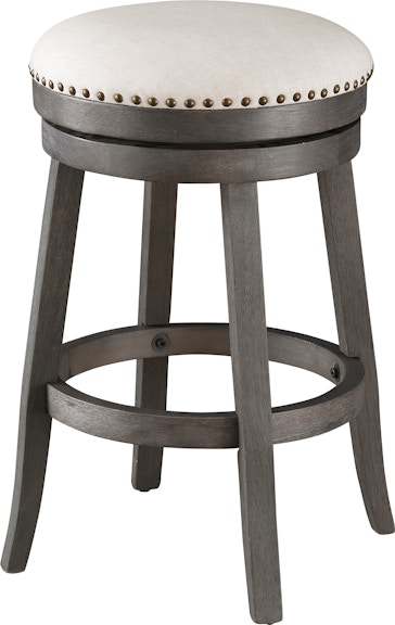 Coast2Coast Home Kate Upholstered Swivel Counter Stools with Nailhead Details - Set of 2 48117