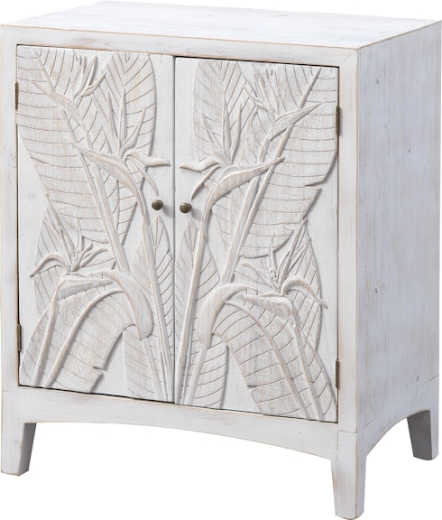 Coast2Coast Home Wonders of the Sea Morgana Two Door Cabinet with Raised Leaf Pattern and Single Fixed Shelf 48147