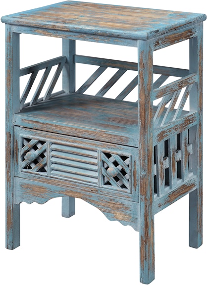 Coast2Coast Home Nilam 1 Drawer Distressed Finish Accent Side End Table 50637 50637