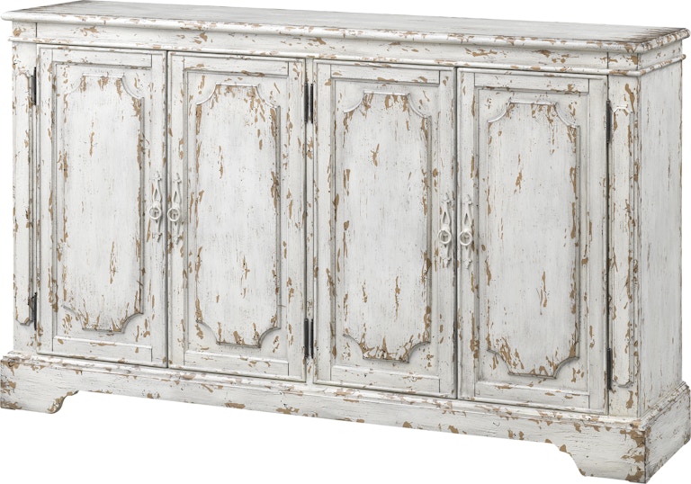 Coast2Coast Home Olivia Frost Distressed Finish Sideboard Credenza with 4 Doors 51531
