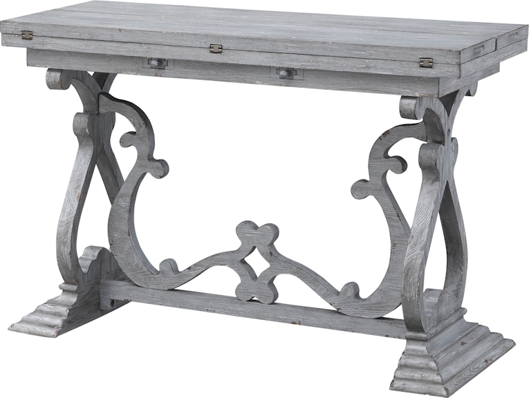 Coast2Coast Home Argenta Distressed Finish Fold Out Console Table with Scroll Legs 51534 51534