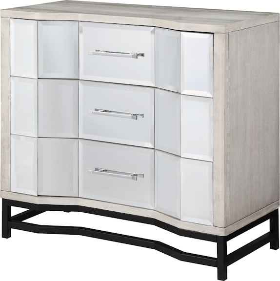 Coast2Coast Home Loren 3 Drawer Mirrored Facing Storage Cabinet Chest with Metal Base 51552 51552
