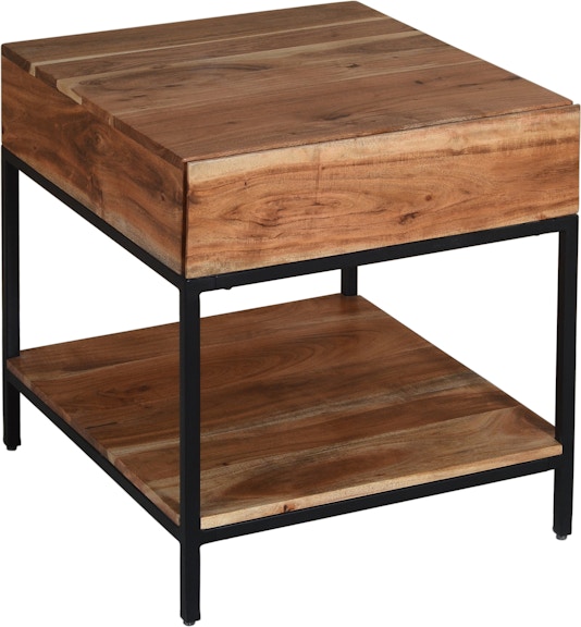 Coast2Coast Home Springdale Darius Springdale One Drawer Accent Side End Table with Solid Wood and Iron Base 53401