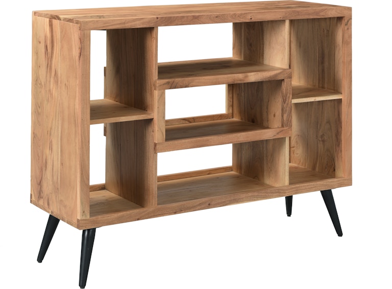 Coast2Coast Home Bellamy Solid Acacia Wood Bookcase with Seven Shelves and Metal Tapered Legs 53419