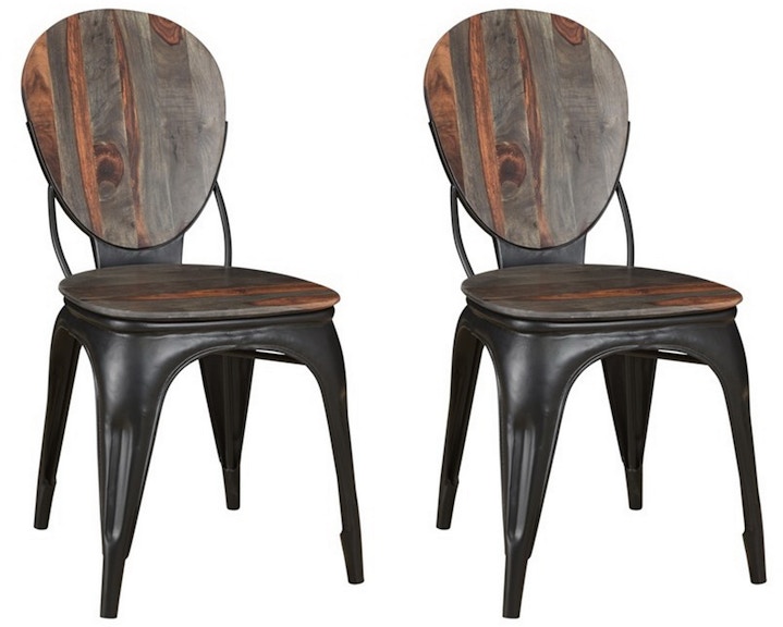 Coast2Coast Home Sierra II Bergen Industrial Style Sheesham and Metal Dining Chairs - Set of 2 53425