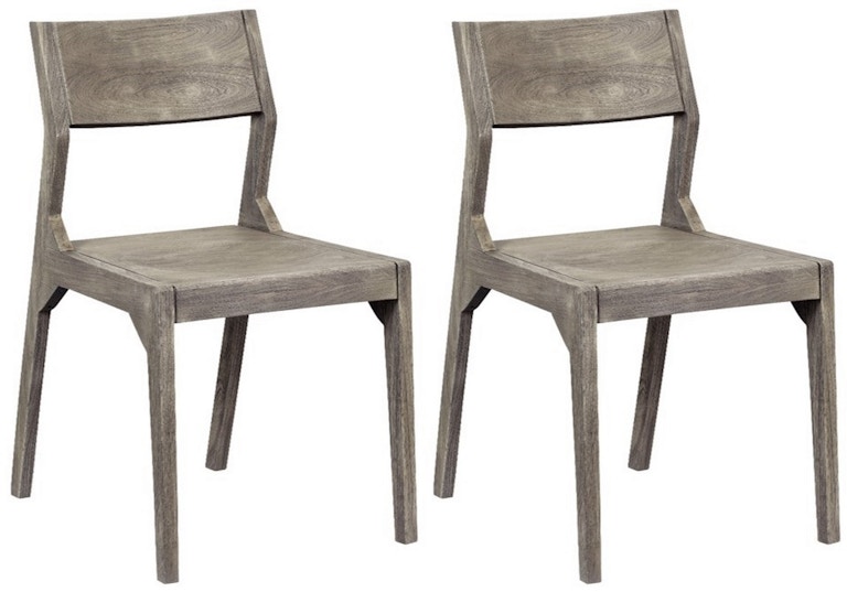 Coast2Coast Home Yukon Stone Solid Acacia Wood Angled Back Dining Chairs - Set of 2 53436