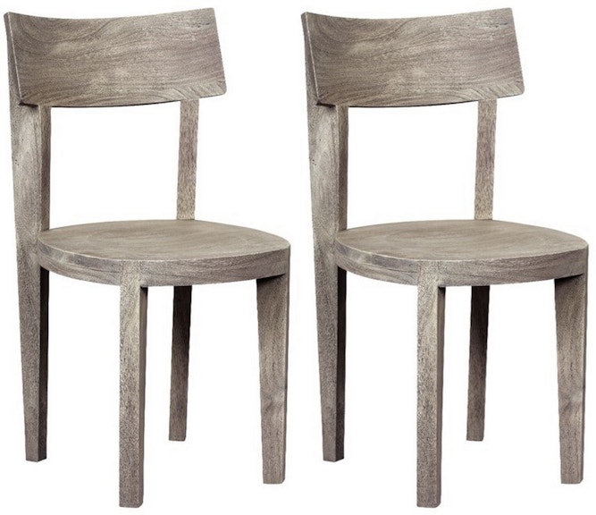 Coast2Coast Home Yukon Stone Solid Acacia Wood Round Seat Dining Chairs - Set of 2 53437