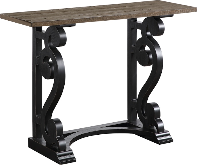 Coast2Coast Home (55647) - Chic Black Home Office Writing Desk Console Table with Stylish Scrolled Design 55647