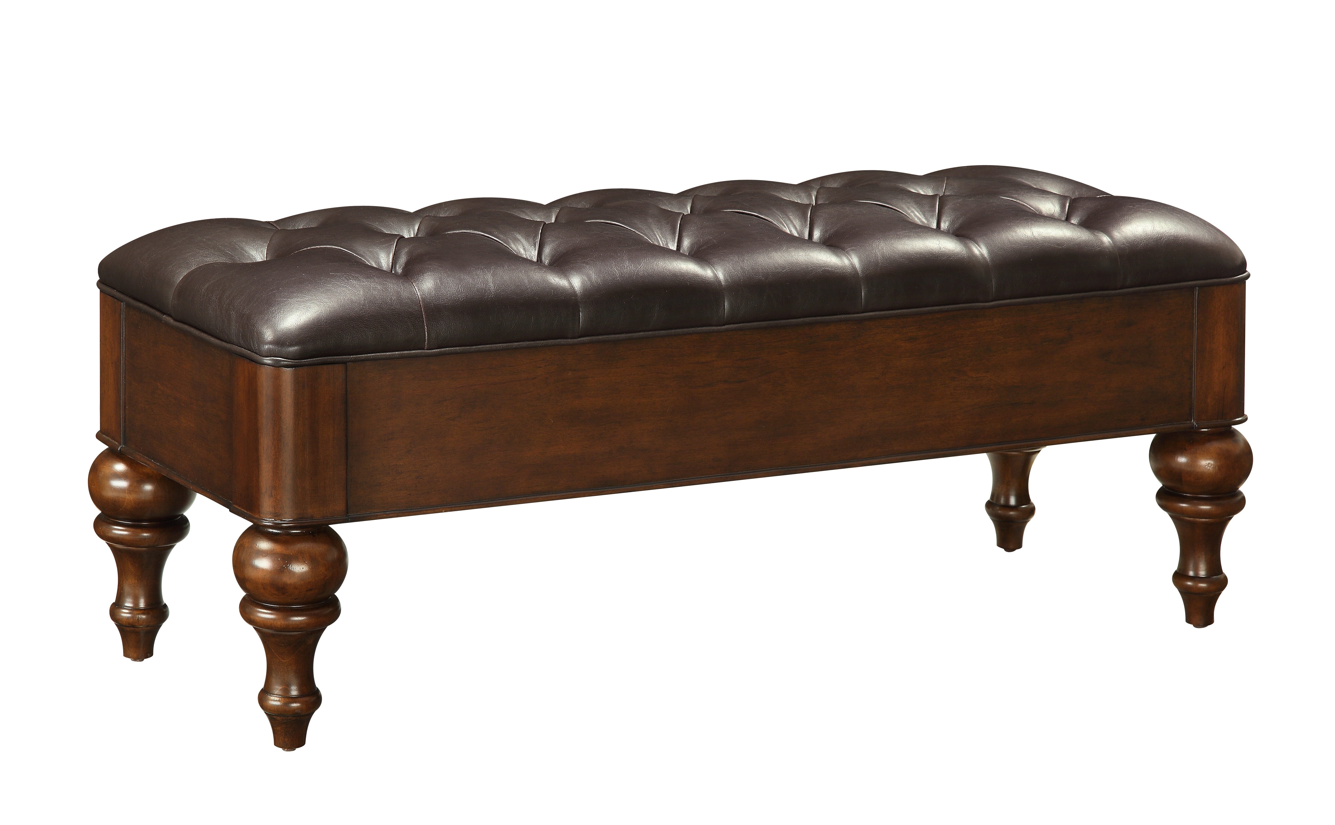 Leather accent 2024 bench