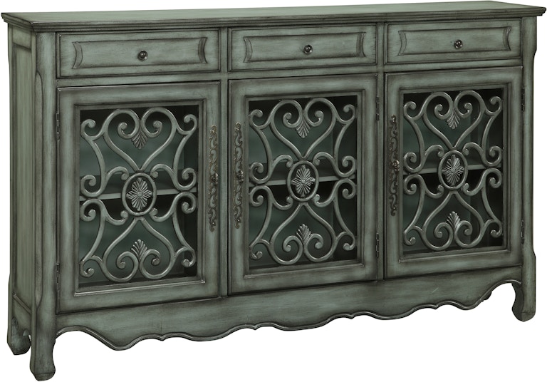 Coast2Coast Home Gemma Rustic Europen Style 3 Drawer 3 Door Sideboard Credenza with Architectural Detailing 56417