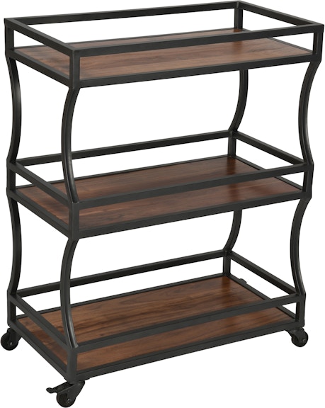 Coast2Coast Home (58105) - 3 Shelf Solid Wood Kitchen Dining Trolley Cart with an Iron Frame And Locking Castors 58105