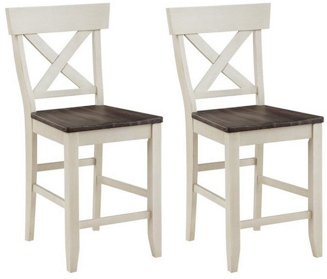 Coast2Coast Home Bar Harbor II Landings Farmhouse Style Crossback 41" Counter Height Dining Chairs - Set of 2 60203