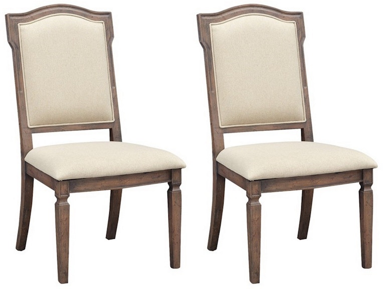 Coast2Coast Home Sussex Emmett Classic Upholstered Accent Dining Side Chairs - Set of 2, Brown and Tan 60256