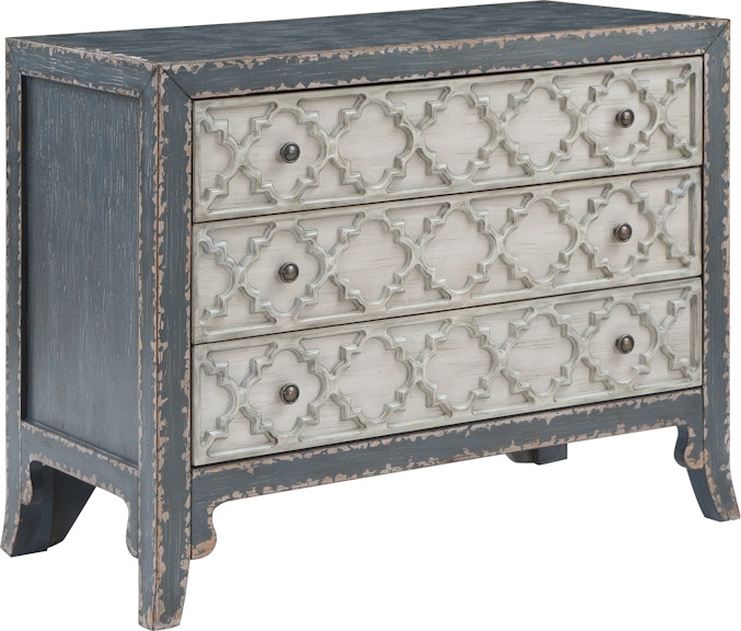 Coast2Coast Home Kailey Rustic Cottage Accent Chest with 3 Drawers - Blue Grey/White Rub-through 60261 848064937