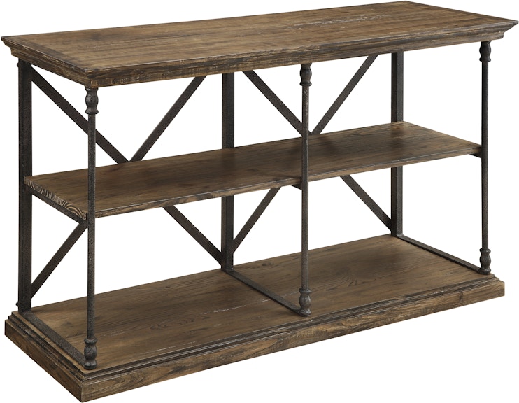 Coast2Coast Home Corbin Collection Edward Rustic Industrial Style Console Sofa Table with Shelf - Natural Brown 61624