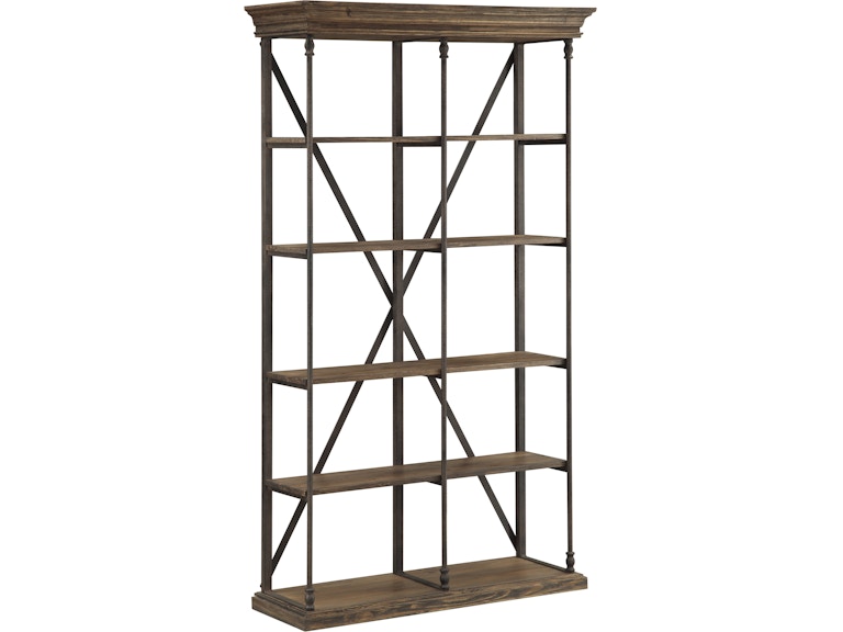 Coast2Coast Home Derby Natural Brown Rustic Industrial Etagere Bookshelf with 4 Shelves 61625 CTC61625