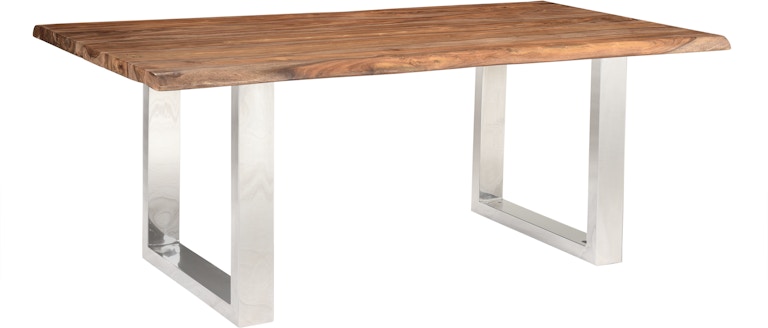 Coast2Coast Home Brownstone 2.0 Dunstan Solid Wood Live Edge Topped Dining Table with Chrome Legs 62406