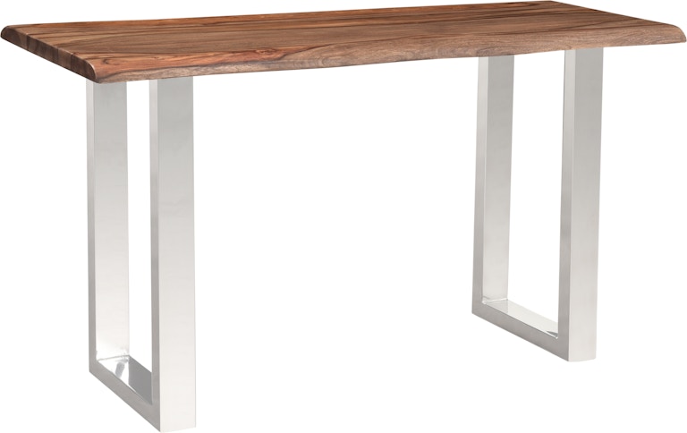 Coast2Coast Home Brownstone 2.0 Dunstan Solid Wood Live Edge Topped Console Sofa Table with Chrome Legs 62410