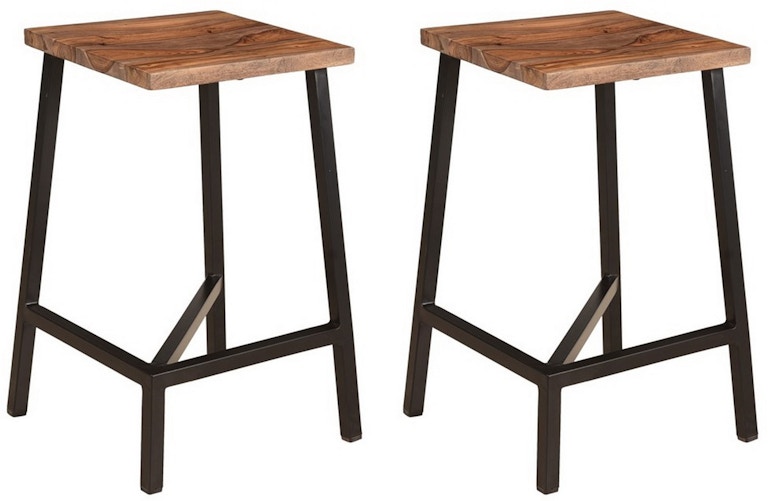 Coast2Coast Home Hill Crest Dale 24" Solid Wood and Iron Counter Height Barstools - Set of 2 62414
